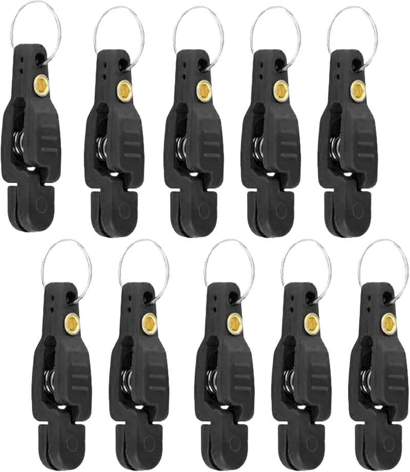 Keproving 10pcs Fishing Line Clips with O Shaped Rings Snap Weight Release Clip for Offshore Fishing Planer Board Kite Heavy Tension Snap Release Clip Downriggers Outrigger Release Clips -Black - Image 1
